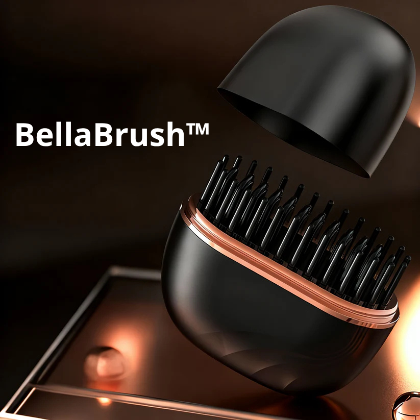 BellaBrush™ –  Podgrzewana Mini Szczotko - Prostownica do Włosów z 3 Poziomami Temperatury